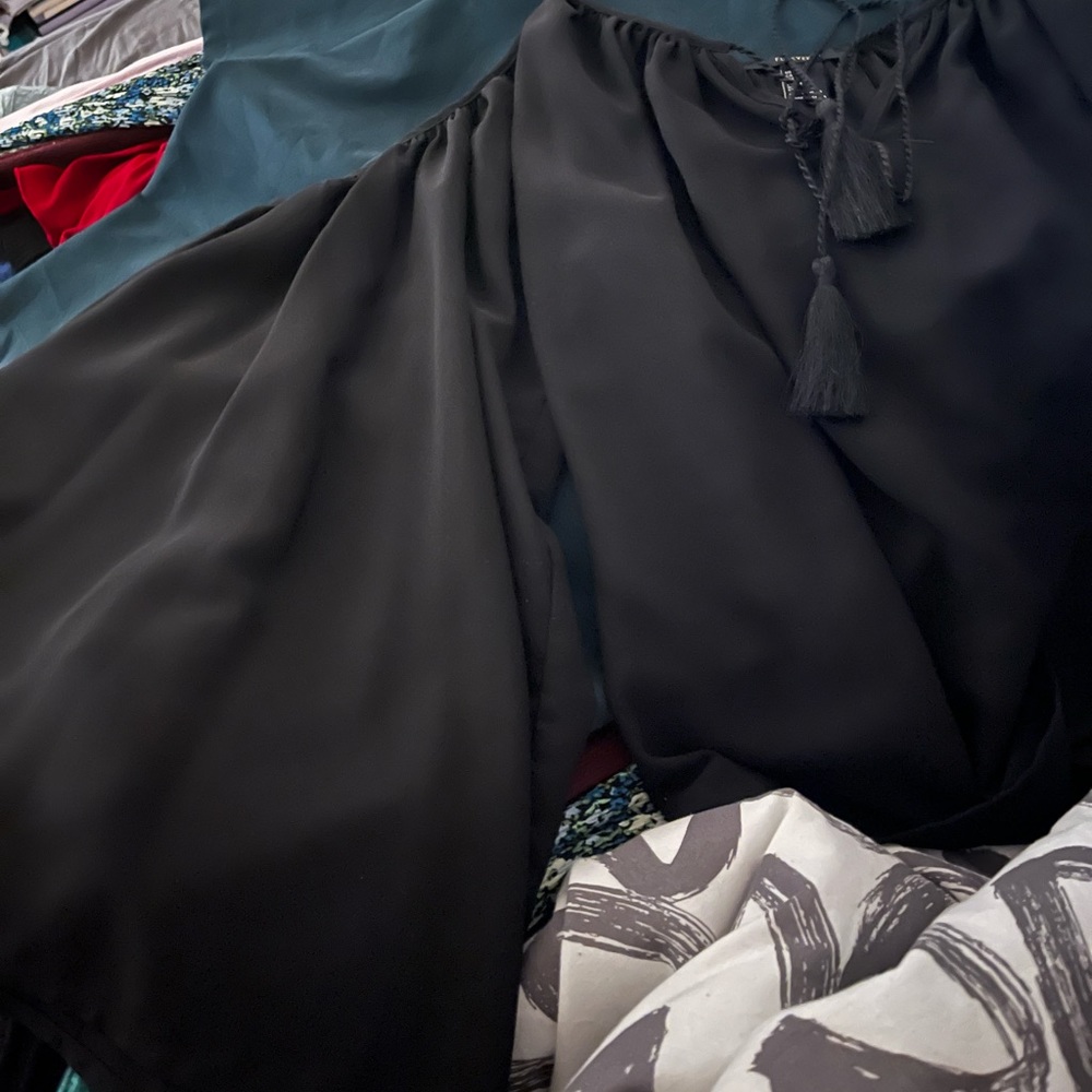 Black flowy off shoulder top